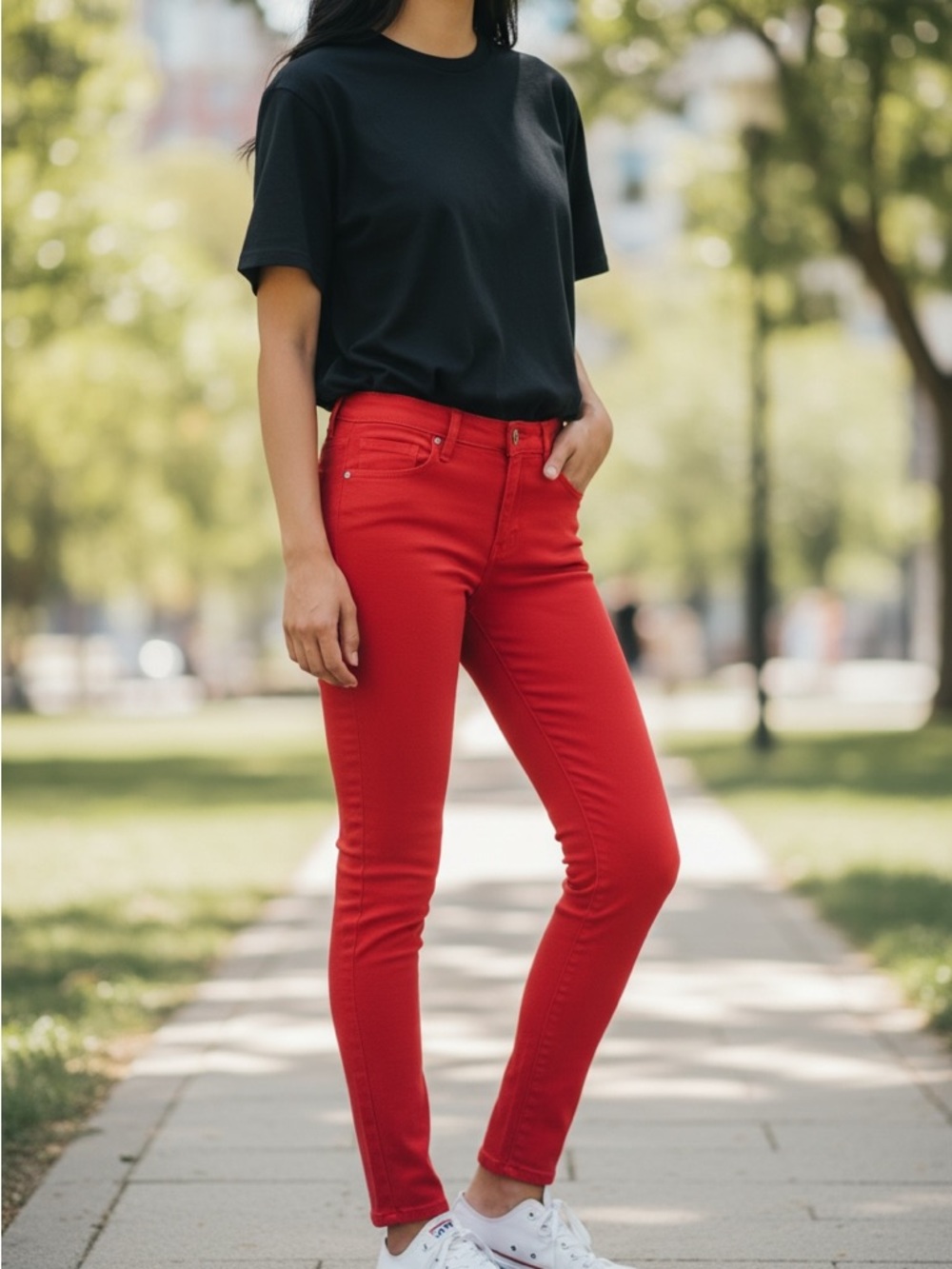 AG Adriano Goldschmied Women's Farrah High Rise Skinny Ankle Jeans in Red
